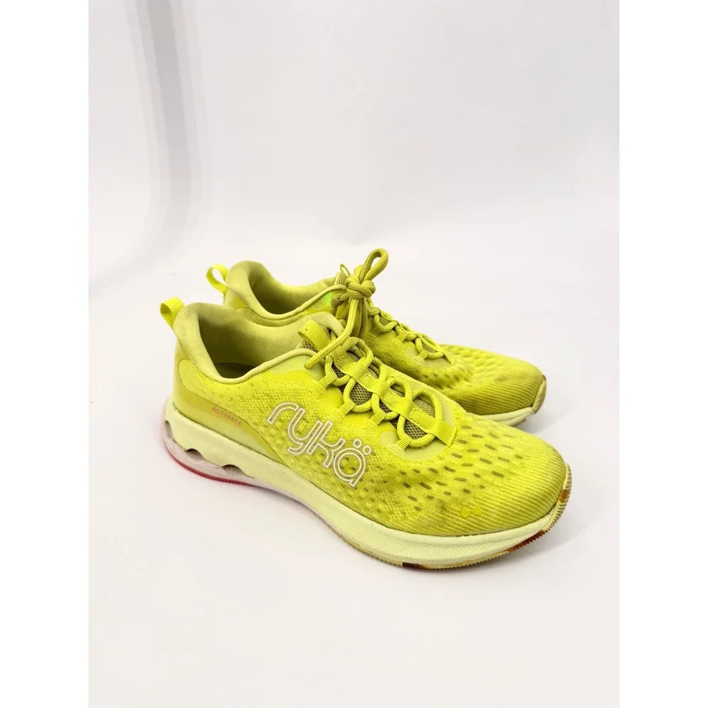 Ryka Activate Walking Shoes Womens 7.5 Neon Yellow Lime Athletic Sneakers